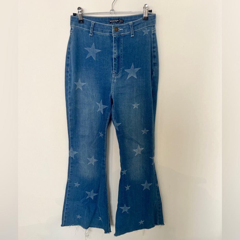 Nasty Gal Flare Star Screen-printed Jean
